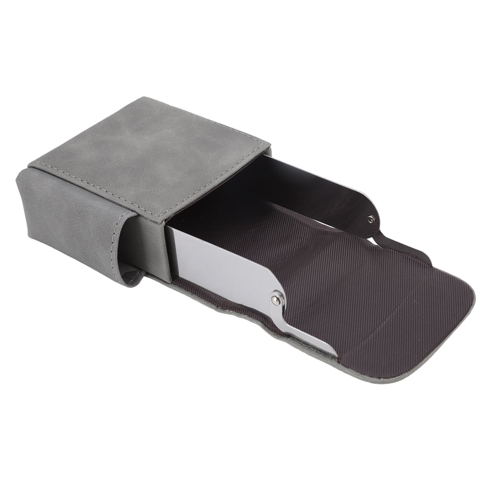 PU Cigarette Case with Lighter Holder 20 Packs Cigarette Box Wallet Design for Men Smoke Tools Gray - Image 7