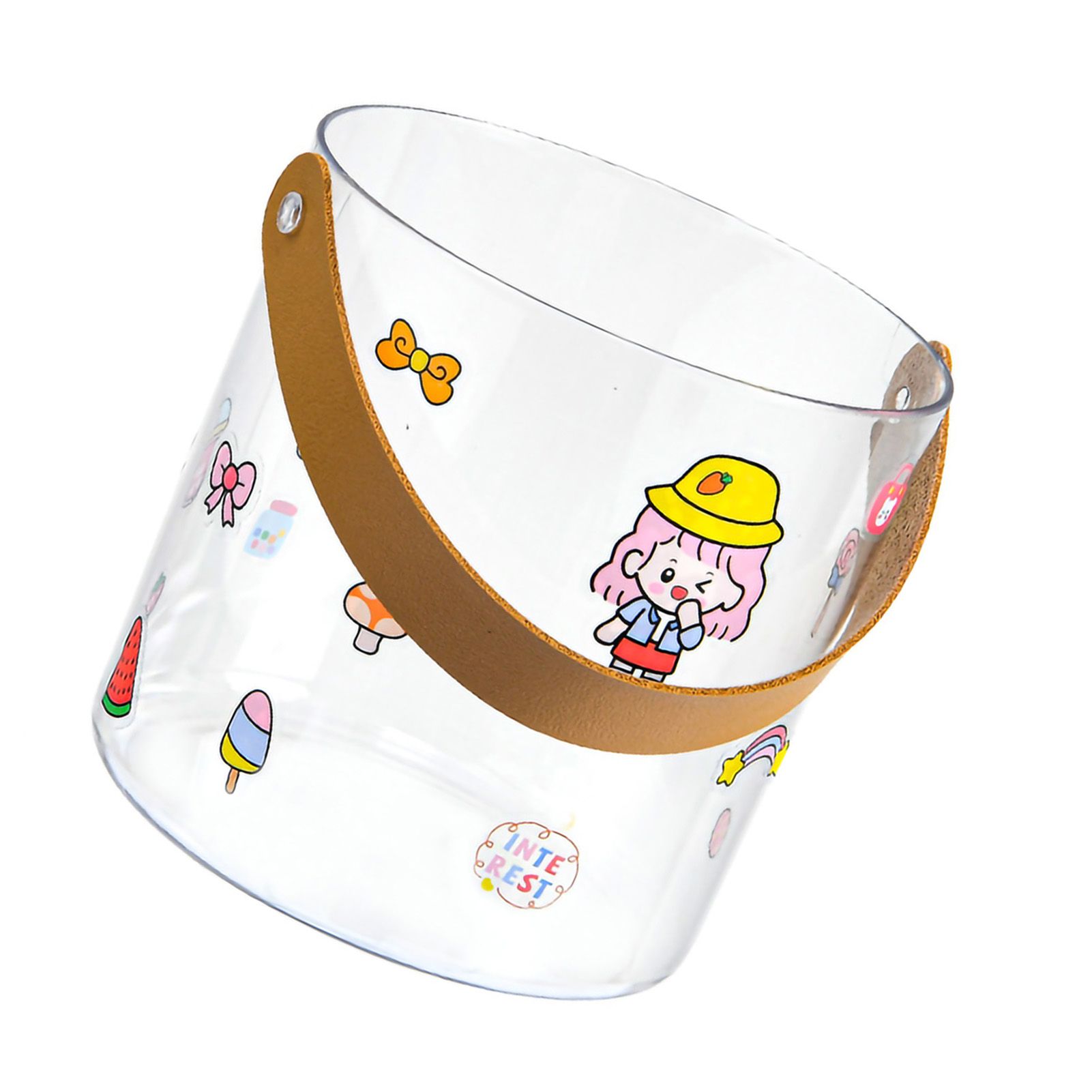 PET Small Ice Bucket Household Transparent Ice Wine Barrel Picnic Beer Drink Ice Bucket S 13x13cm/5.1x5.1in - Image 3