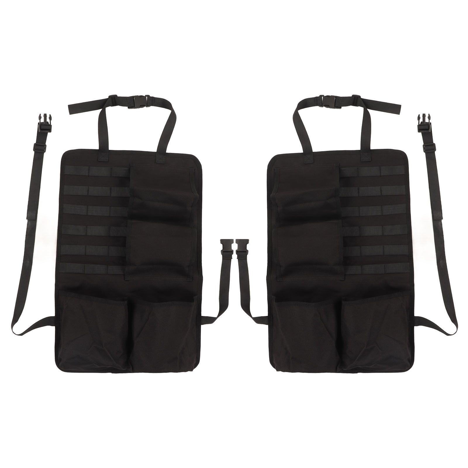 2PCS Auto Seat Organizer Oxford Cloth Waterproof Easy Cleaning Odor Free Backseat Car Organizer Black - Image 1