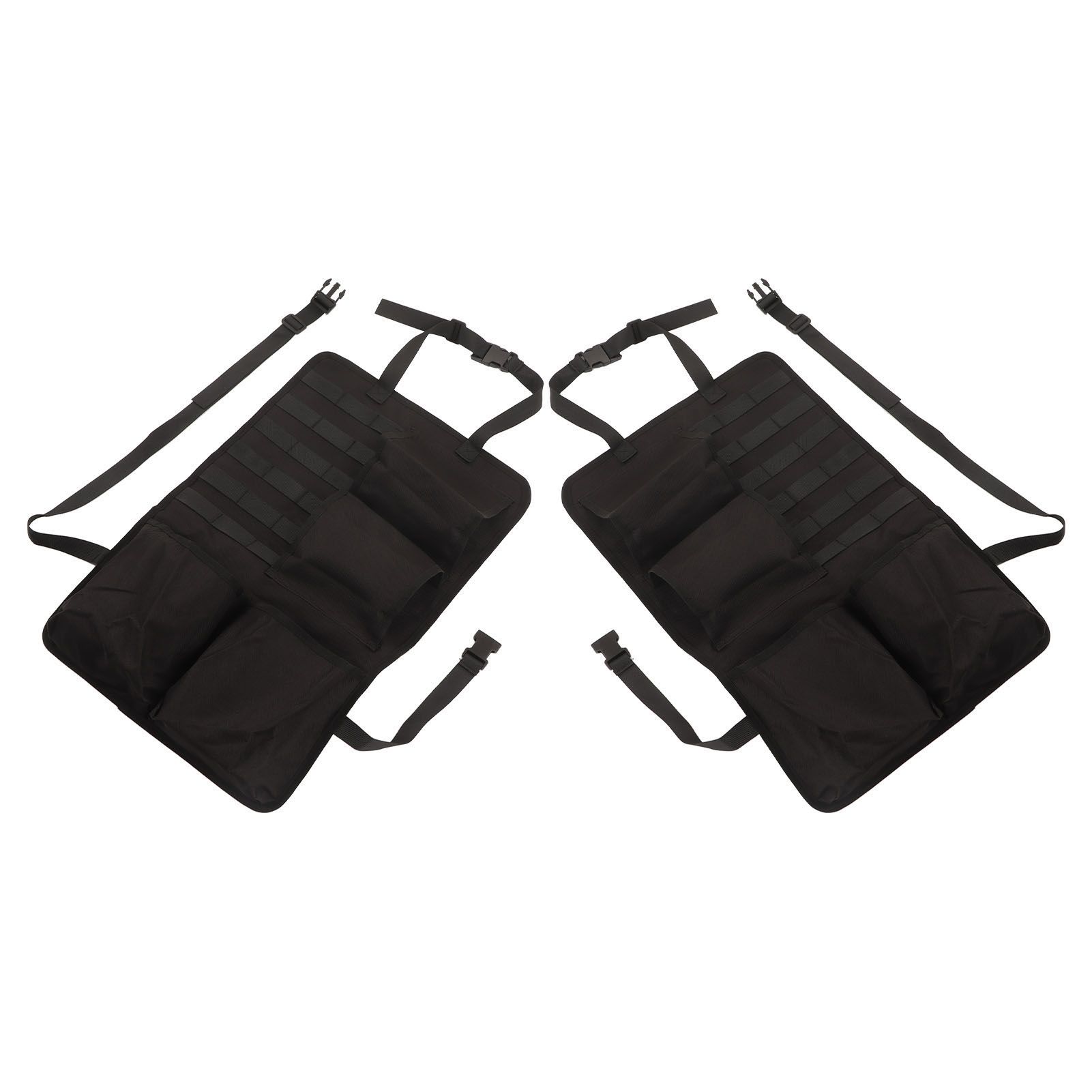 2PCS Auto Seat Organizer Oxford Cloth Waterproof Easy Cleaning Odor Free Backseat Car Organizer Black - Image 2