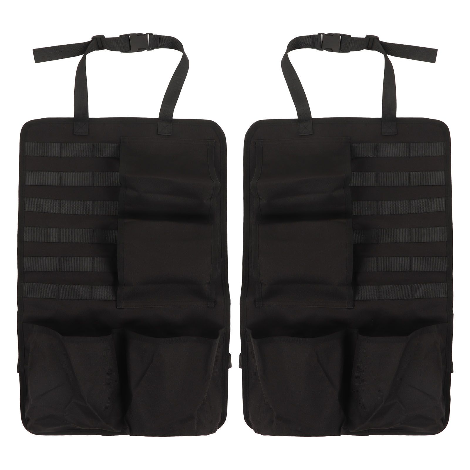 2PCS Auto Seat Organizer Oxford Cloth Waterproof Easy Cleaning Odor Free Backseat Car Organizer Black - Image 3