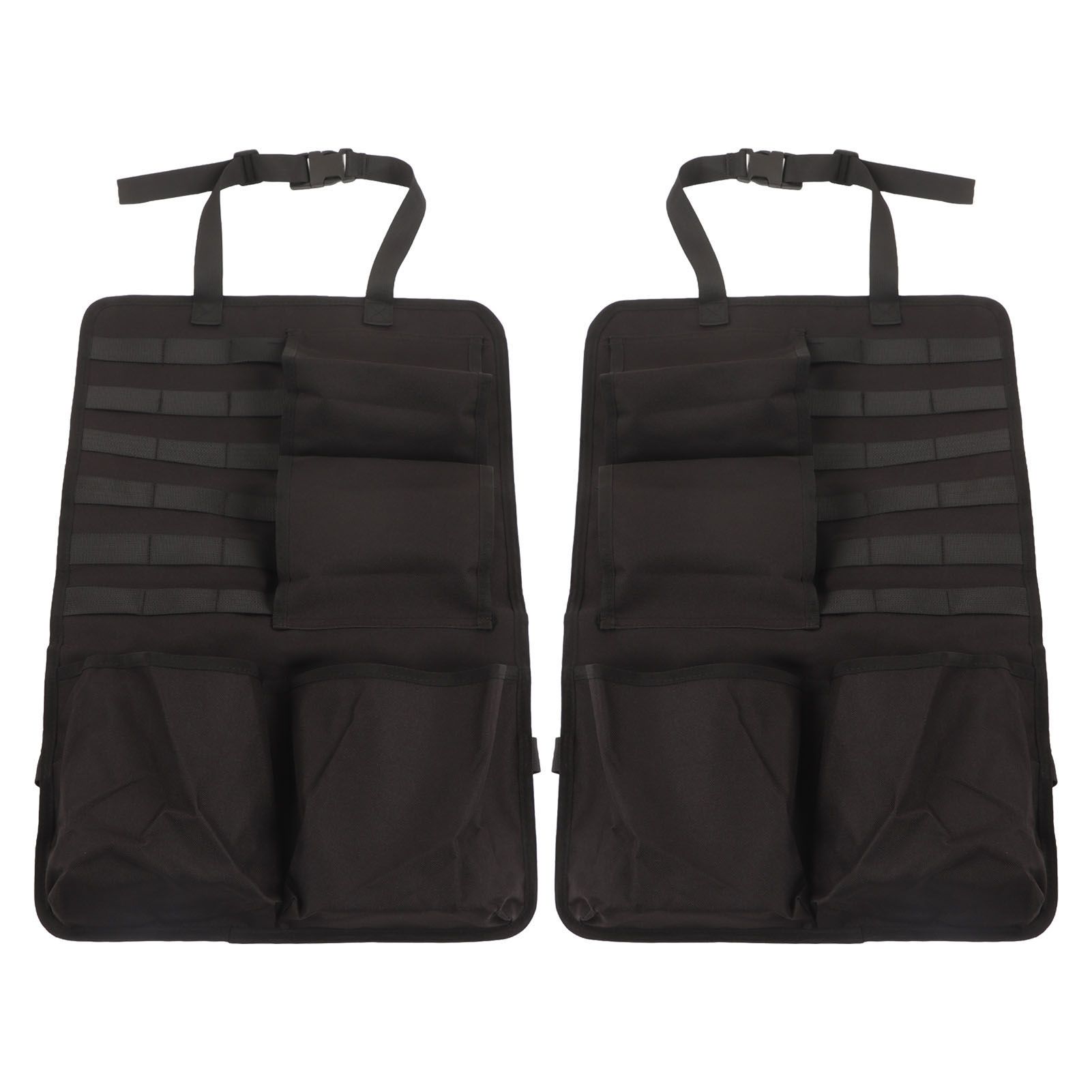 2PCS Auto Seat Organizer Oxford Cloth Waterproof Easy Cleaning Odor Free Backseat Car Organizer Black - Image 4
