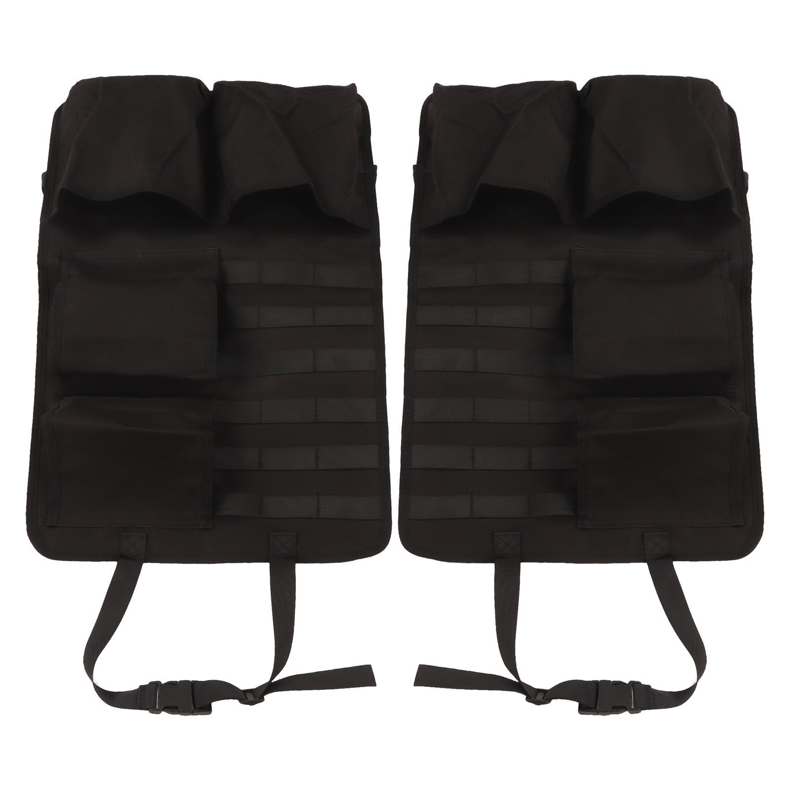 2PCS Auto Seat Organizer Oxford Cloth Waterproof Easy Cleaning Odor Free Backseat Car Organizer Black - Image 8