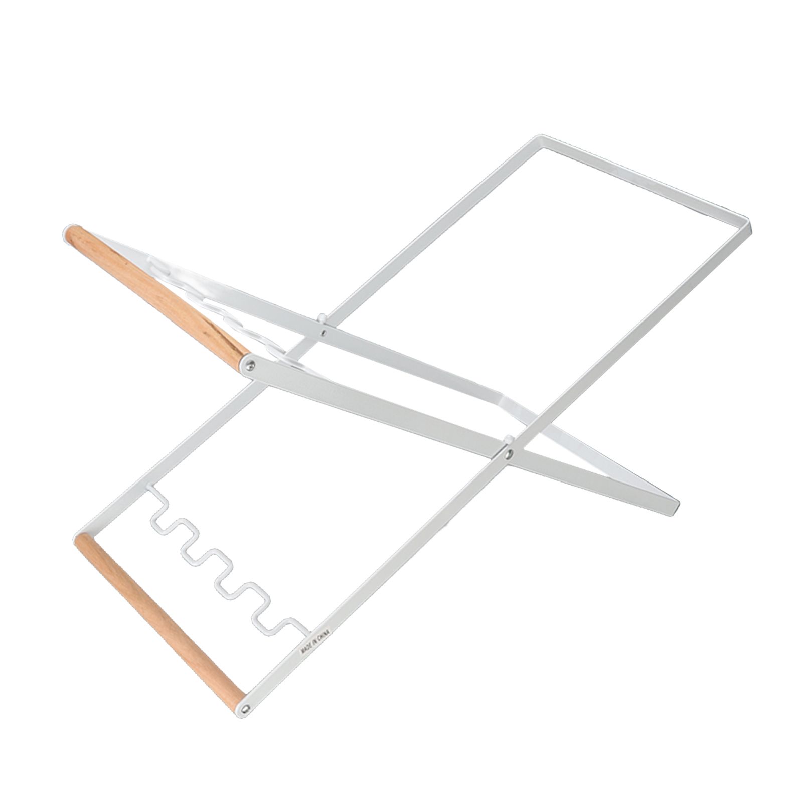 Trash Bag Holder Stand Rubber Wood Handle Iron Stand Flat Appearance Foldable Portable Garbage Bag Stand for Indoor Outdoor Use White - Image 6
