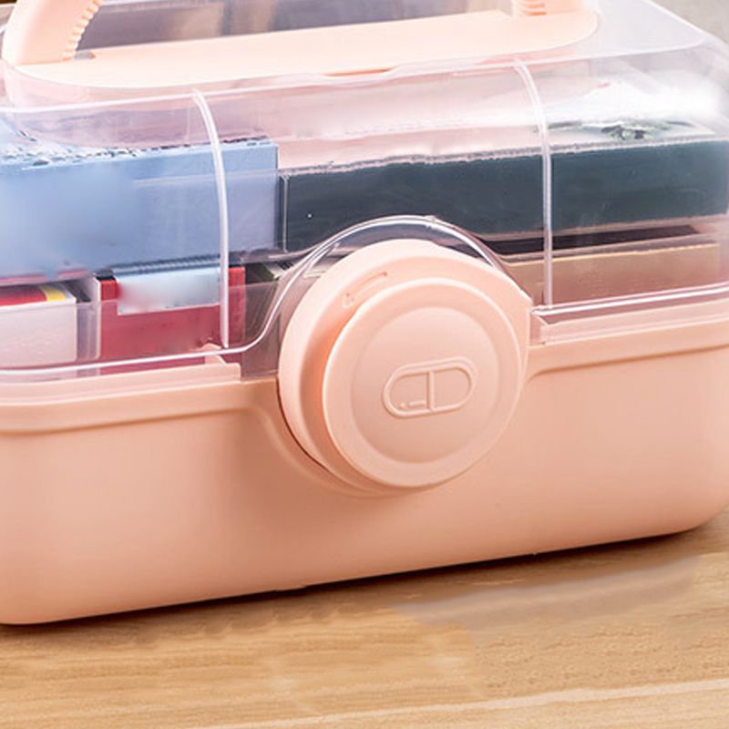 Medicine Storage Box Plastic Multi Layer Large Capacity Medicine Cabinet for Household Pink(medium) - Image 3