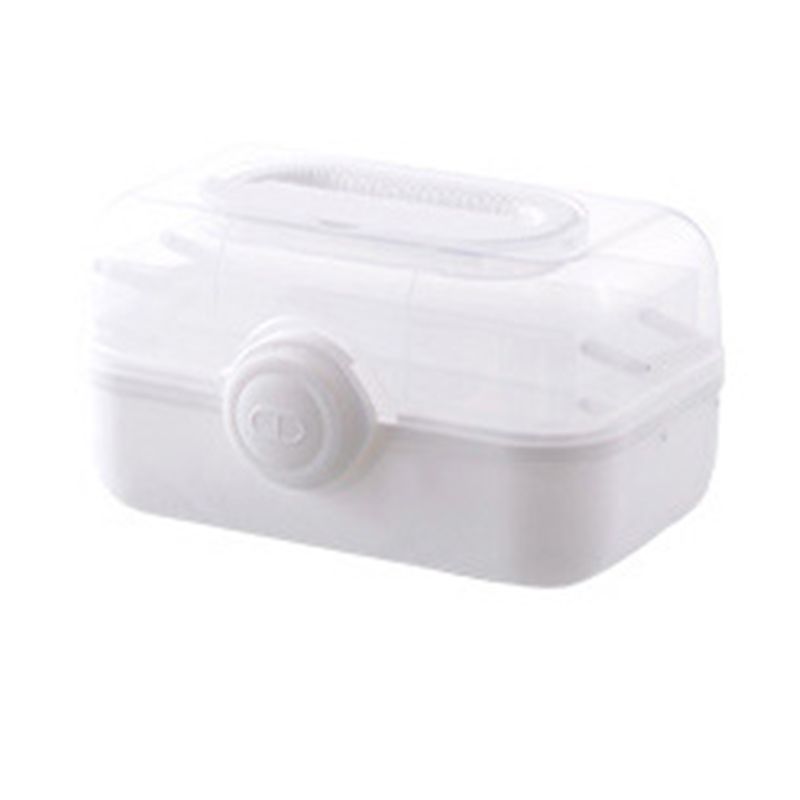 Medicine Storage Box Plastic Multi Layer Large Capacity Medicine Cabinet for Household White(medium) - Image 1