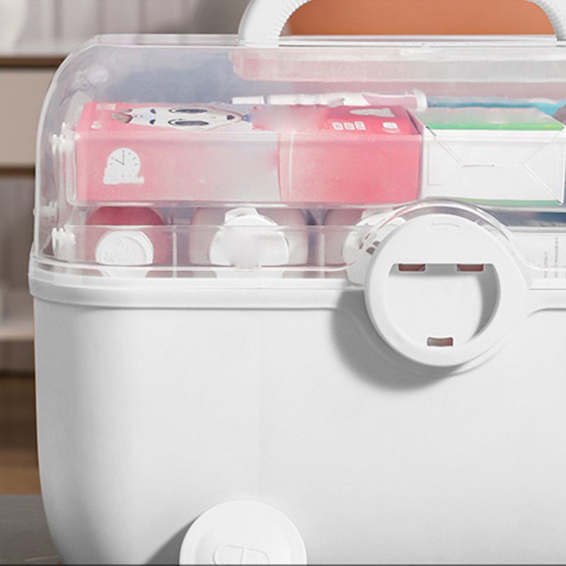 Medicine Storage Box Plastic Multi Layer Large Capacity Medicine Cabinet for Household White(medium) - Image 3