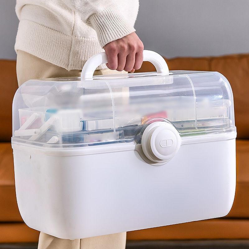 Medicine Storage Box Plastic Multi Layer Large Capacity Medicine Cabinet for Household White (large) - Image 5