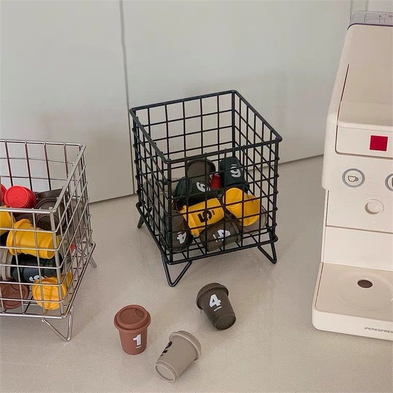 Storage Basket Stainless Steel Mesh Open Design Storage Container for Home Office Dorm Black - Image 5