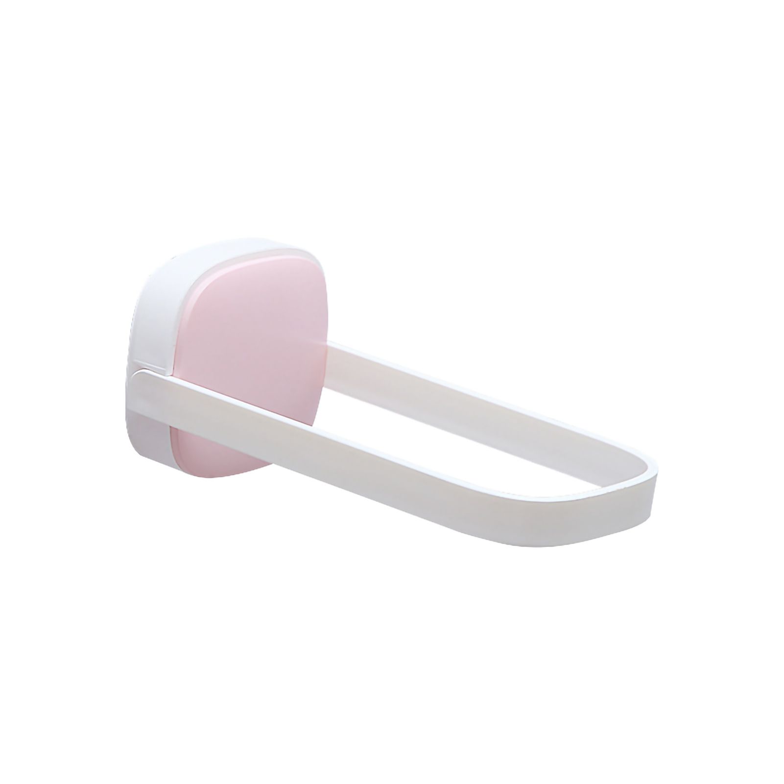 U Shape Hanger Holder Rack Rounded Corner Foldable Wall Mounted Hanger Rack For Bathroom Balcony Pink White - Image 1