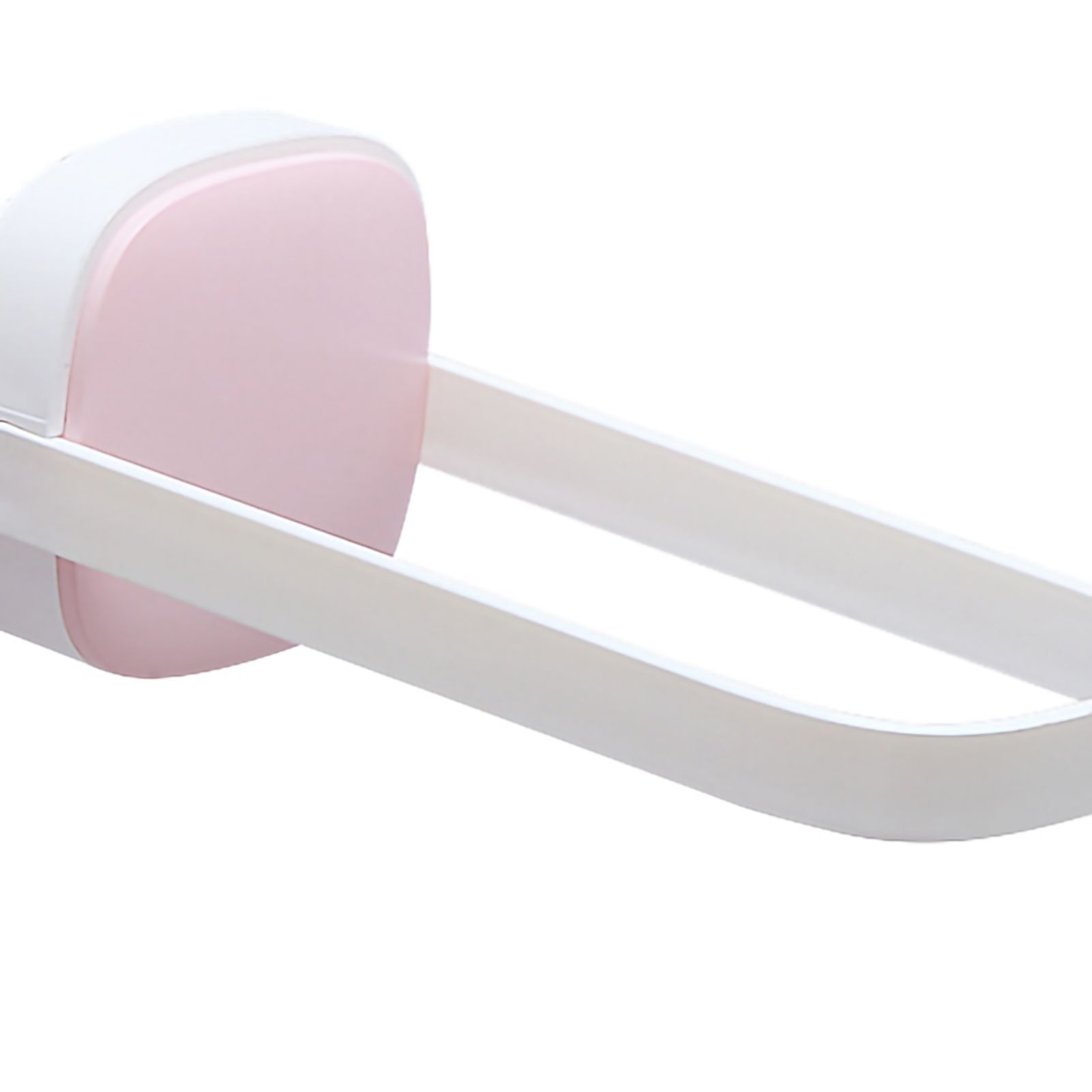 U Shape Hanger Holder Rack Rounded Corner Foldable Wall Mounted Hanger Rack For Bathroom Balcony Pink White - Image 2