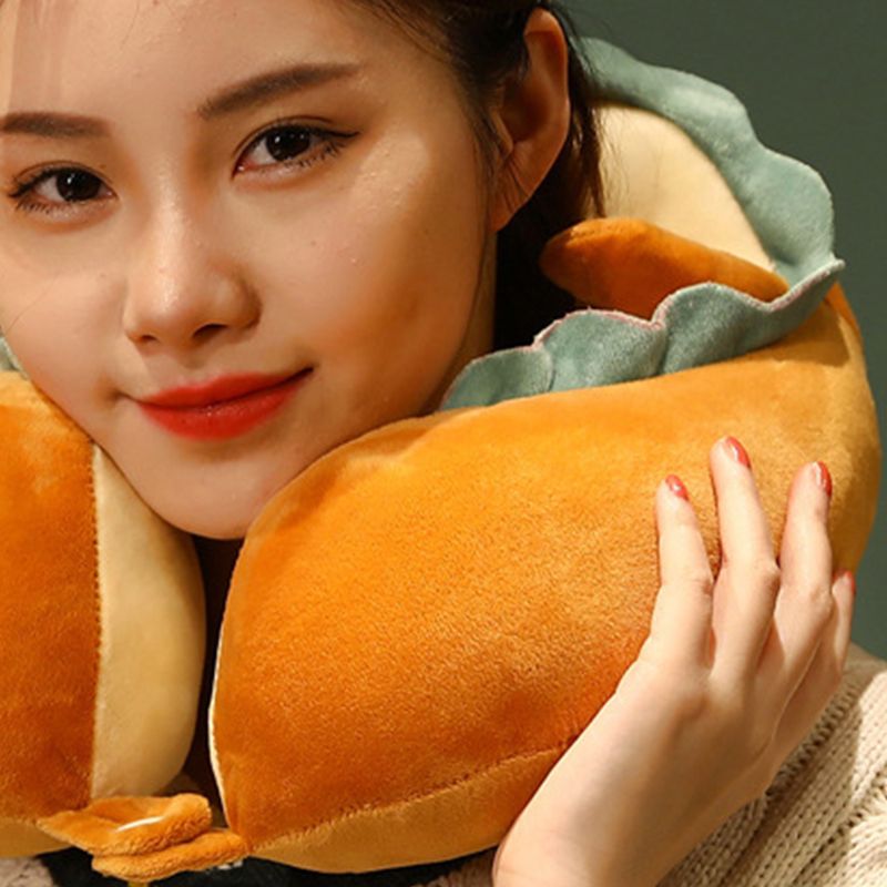 U Shaped Neck Pillow Portable Cute Head Pillow for Office Nap Travel Car Sleeping Lovely Bread - Image 5