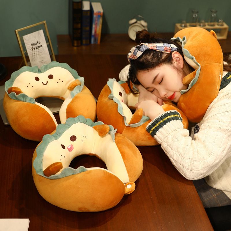 U Shaped Neck Pillow Portable Cute Head Pillow for Office Nap Travel Car Sleeping Lovely Bread - Image 6