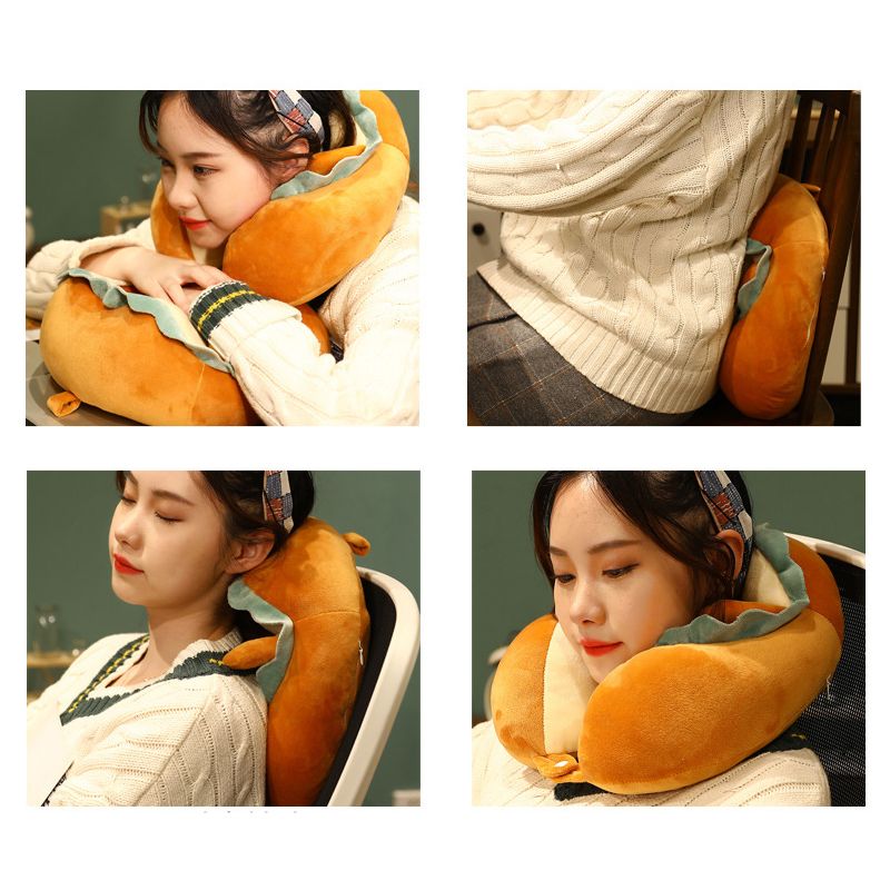 U Shaped Neck Pillow Portable Cute Head Pillow for Office Nap Travel Car Sleeping Lovely Bread - Image 7