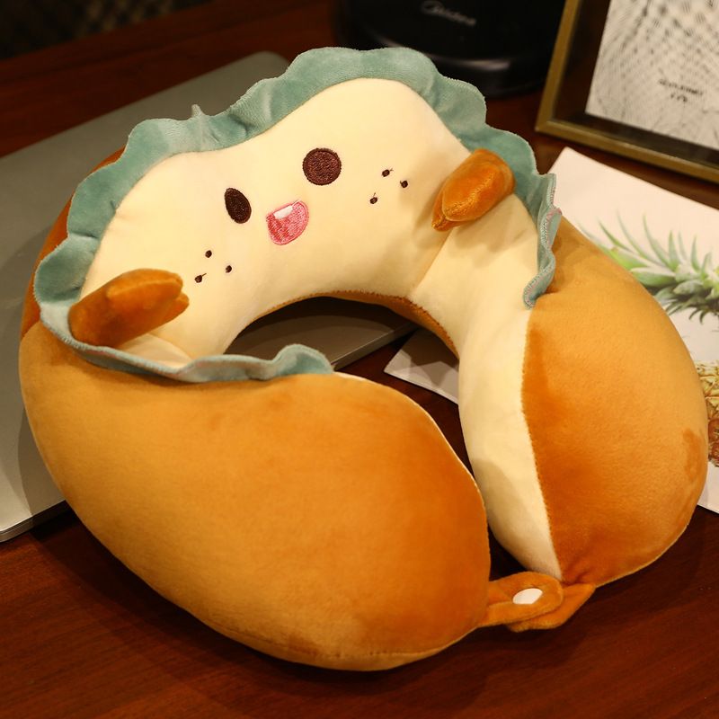U Shaped Neck Pillow Portable Cute Head Pillow for Office Nap Travel Car Sleeping Lovely Bread - Image 8