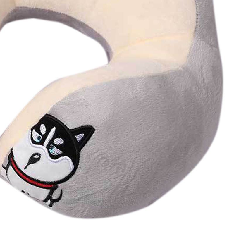 U Shaped Neck Pillow Portable Cute Head Pillow for Office Nap Travel Car Sleeping Double Embroidery Dog - Image 4