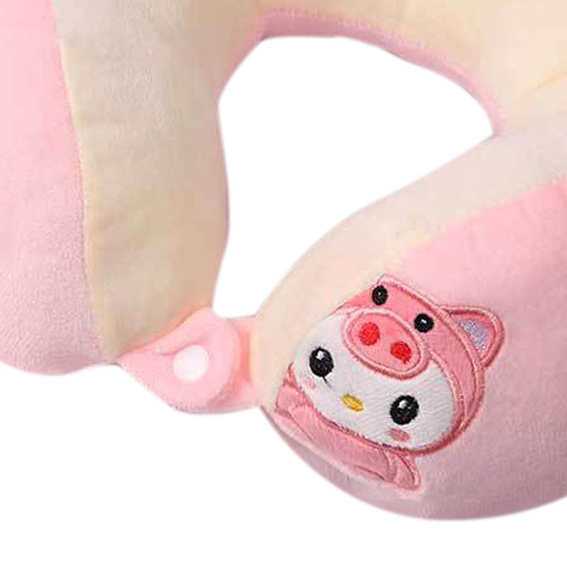 U Shaped Neck Pillow Portable Cute Head Pillow for Office Nap Travel Car Sleeping Double Embroidery Pig - Image 3