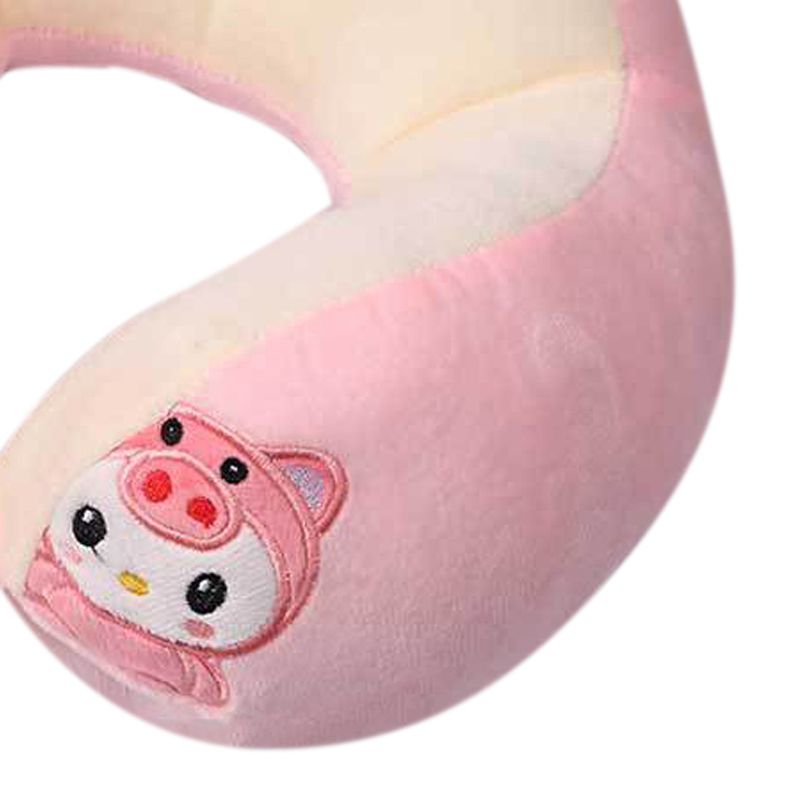 U Shaped Neck Pillow Portable Cute Head Pillow for Office Nap Travel Car Sleeping Double Embroidery Pig - Image 4