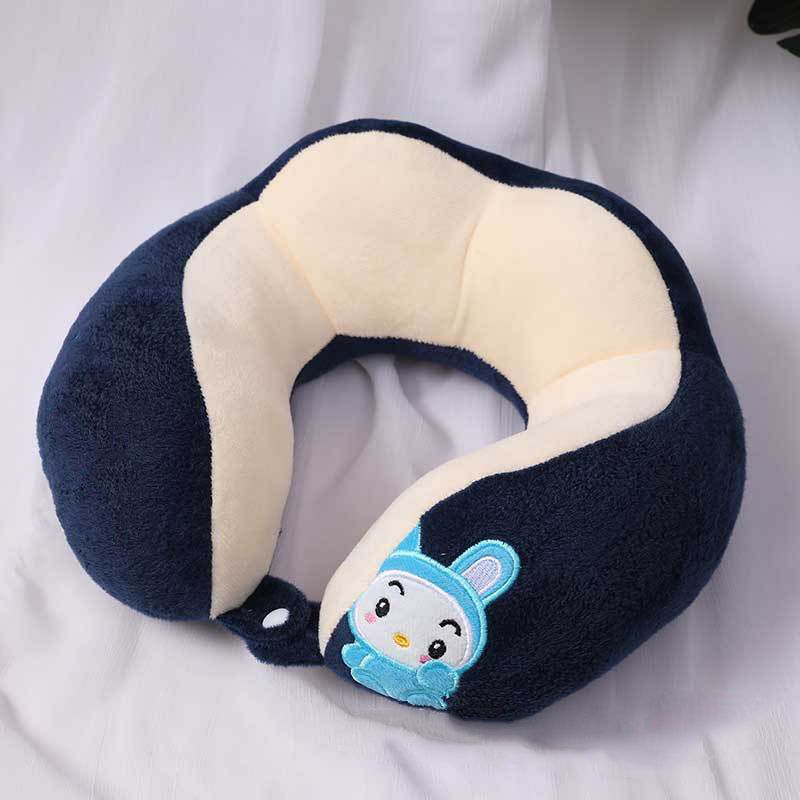 U Shaped Neck Pillow Portable Cute Head Pillow for Office Nap Travel Car Sleeping Double Embroidery Rabbit - Image 5