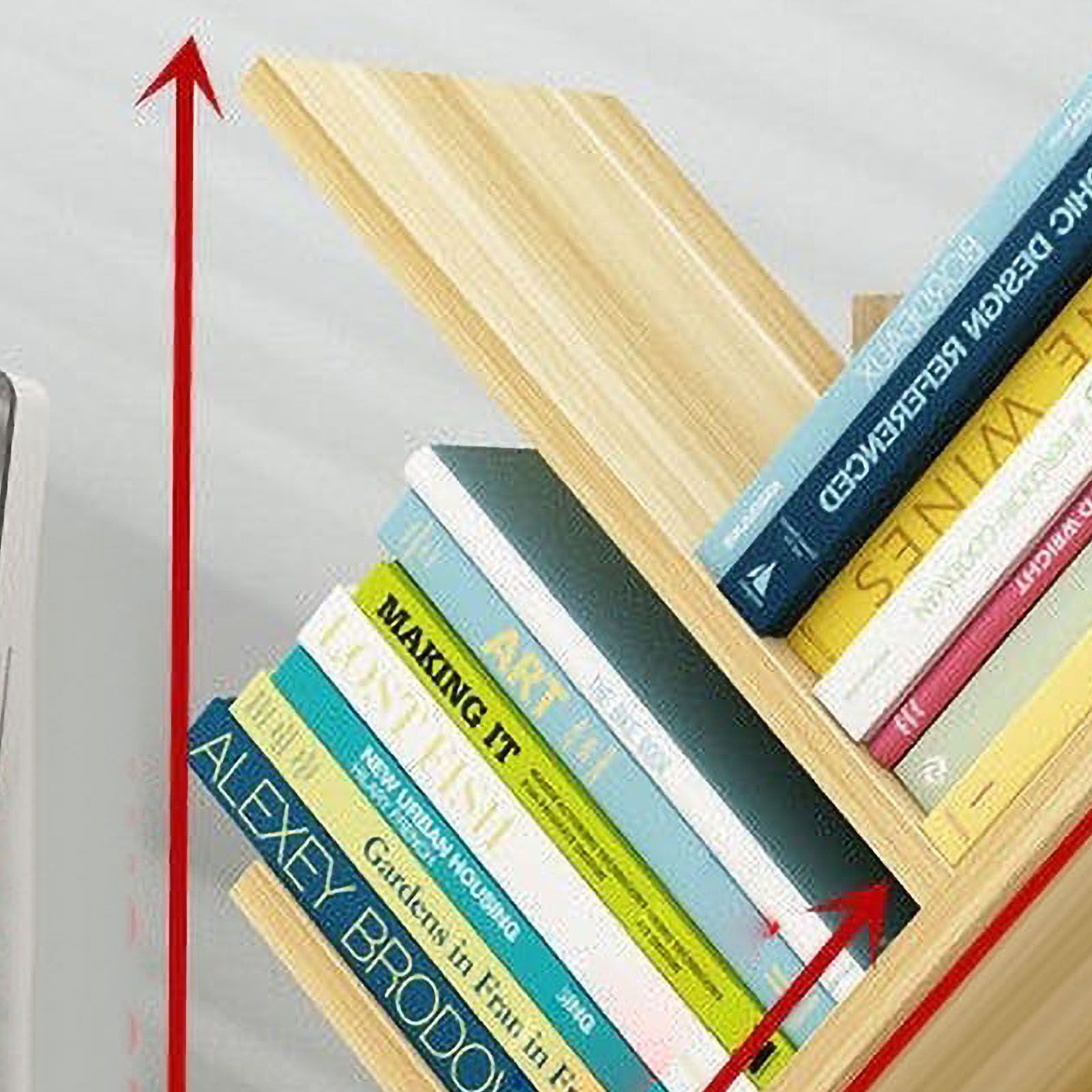 Tree Bookshelf Solid Wood Ingenious 3 Tier Space Saving Book Storage Organizer Shelves for Office Home School Light Walnut Color - Image 2