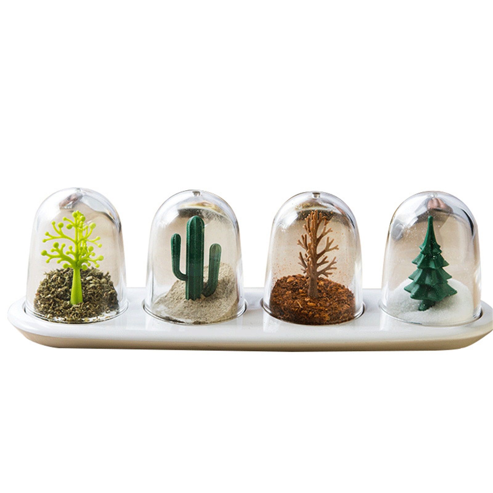 4pcs Seasoning Storage Container Innovative Cute Design Seasoning Shaker Kitchen Spice Jar Set for Home Plant - Image 1