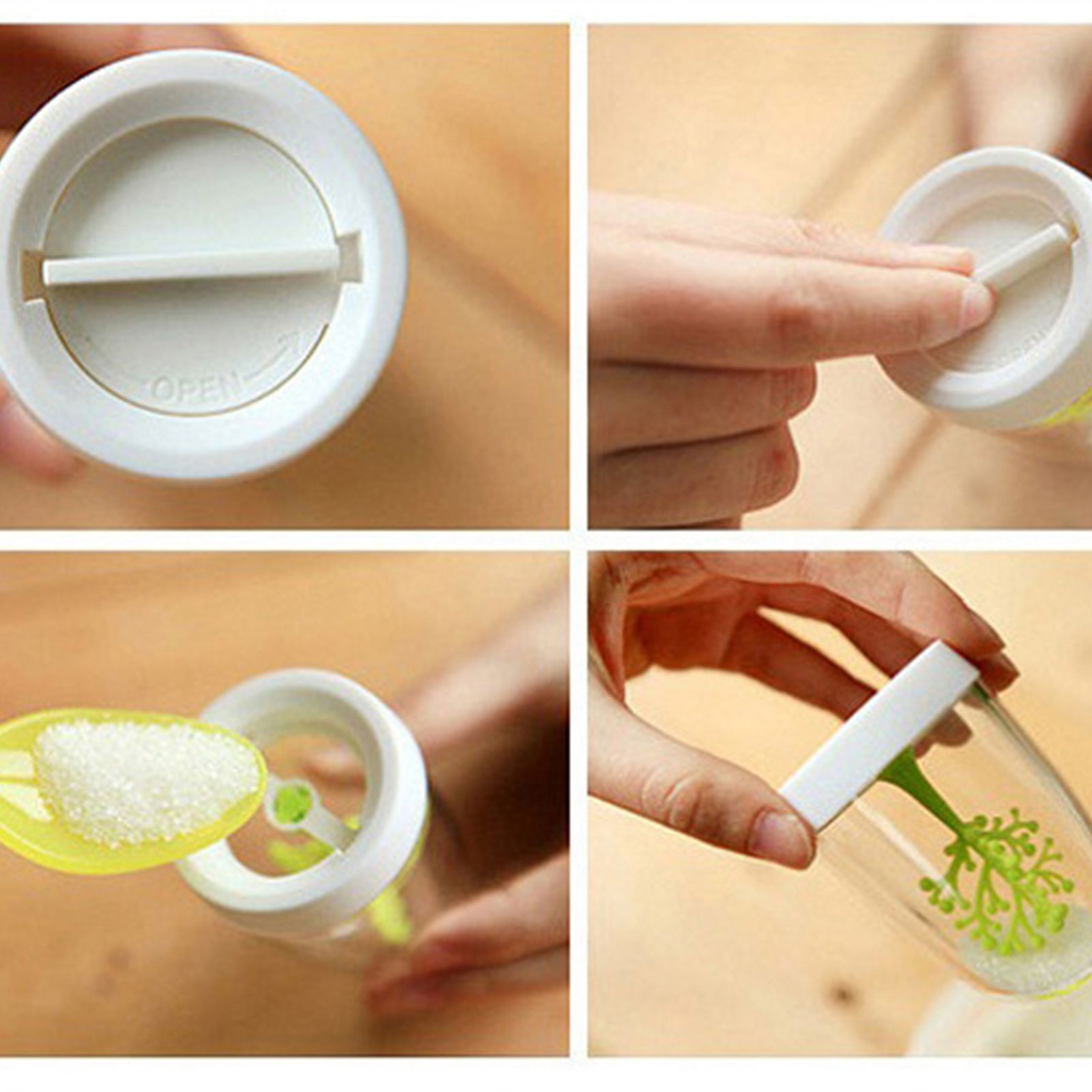 4pcs Seasoning Storage Container Innovative Cute Design Seasoning Shaker Kitchen Spice Jar Set for Home Plant - Image 3