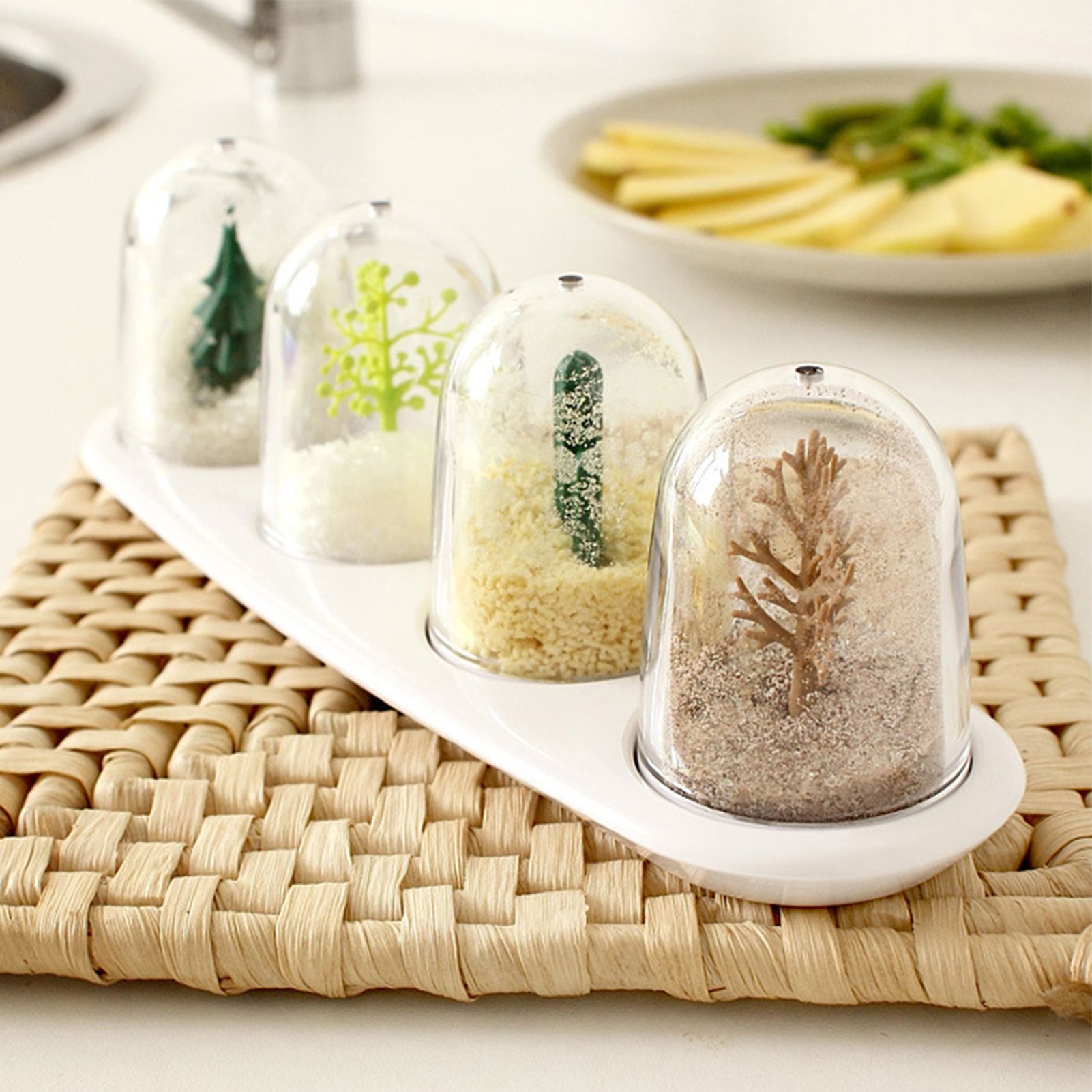 4pcs Seasoning Storage Container Innovative Cute Design Seasoning Shaker Kitchen Spice Jar Set for Home Plant - Image 6