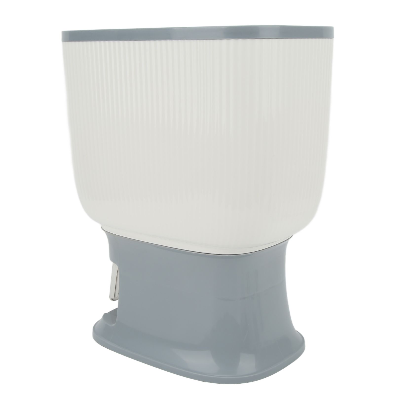 Household Rice Dispenser Large Capacity Automatic Rebound Food Grain Storage Container with Cup Grey - Image 4