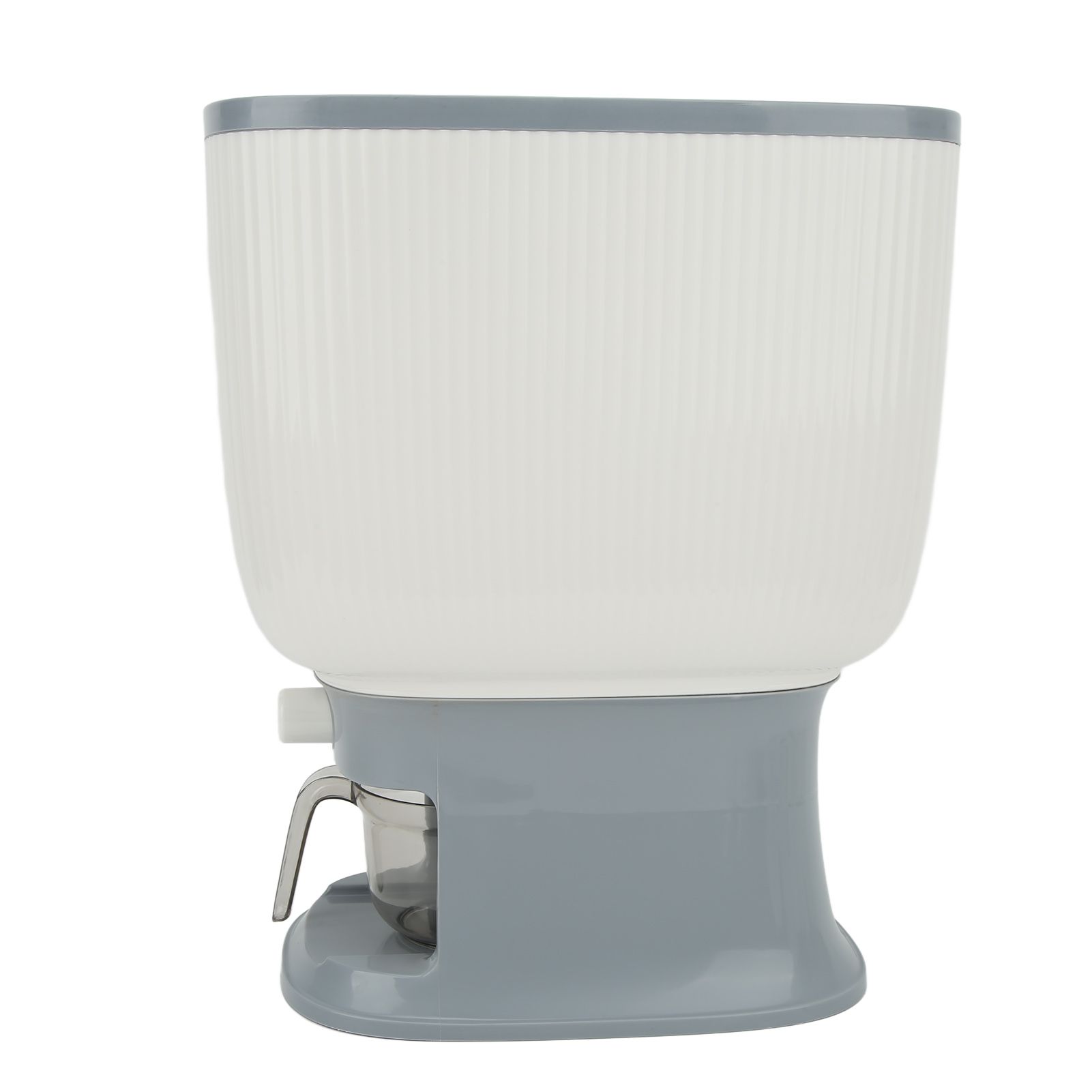 Household Rice Dispenser Large Capacity Automatic Rebound Food Grain Storage Container with Cup Grey - Image 5