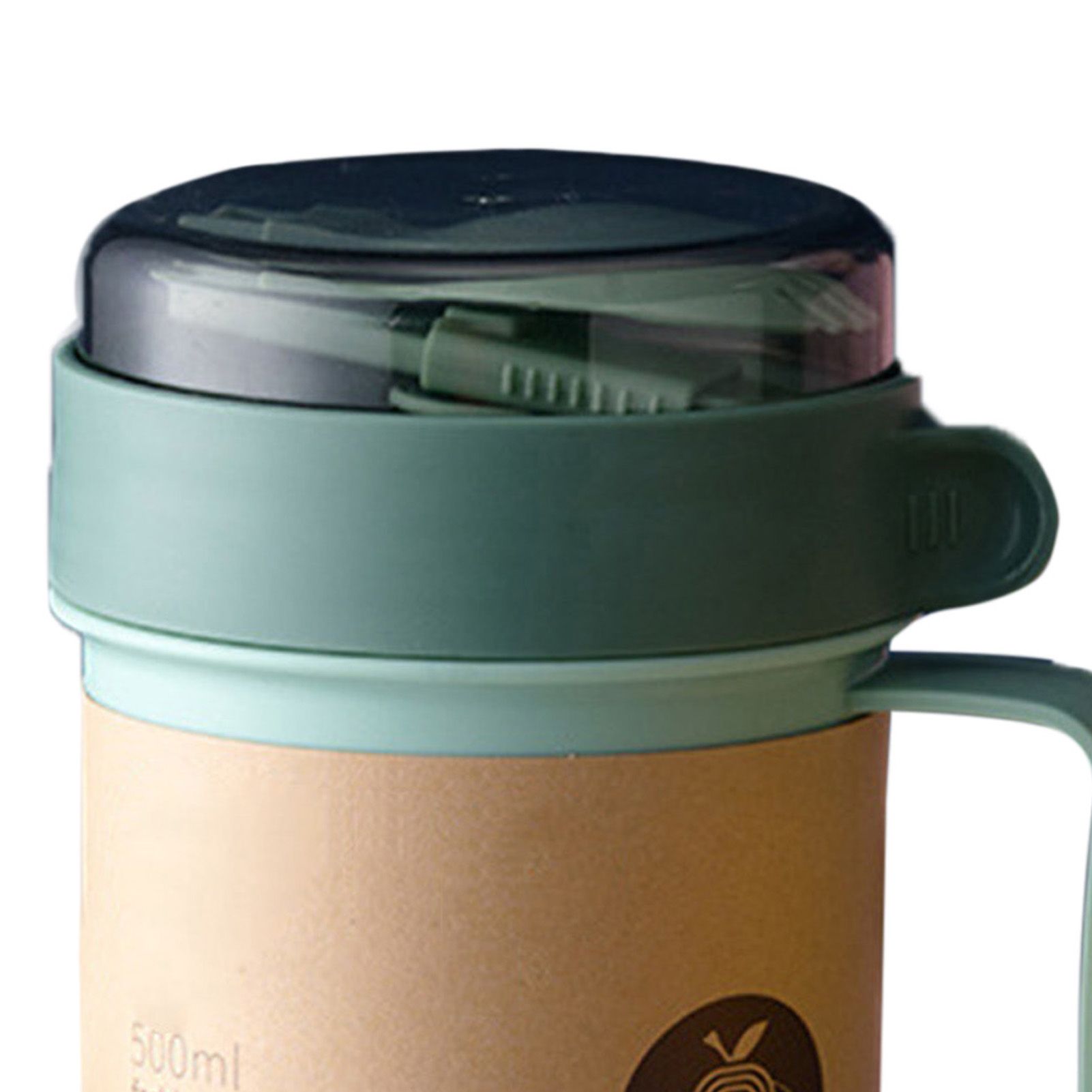 500ML Soup Cup Portable Steady Plastic Insulated Soup Containers with Lid and Spoon for Office School 500ML Green - Image 2