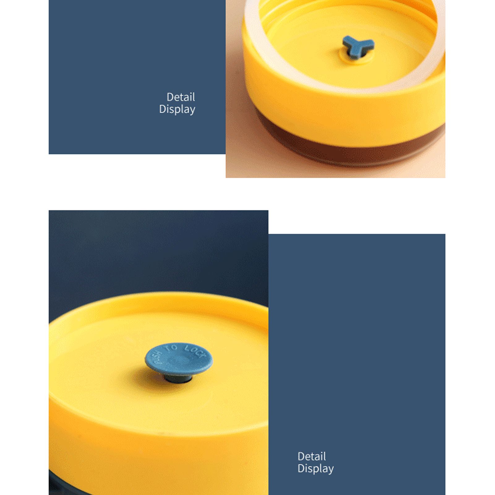 500ML Soup Cup Portable Steady Plastic Insulated Soup Containers with Lid and Spoon for Office School 500ML Blue - Image 3