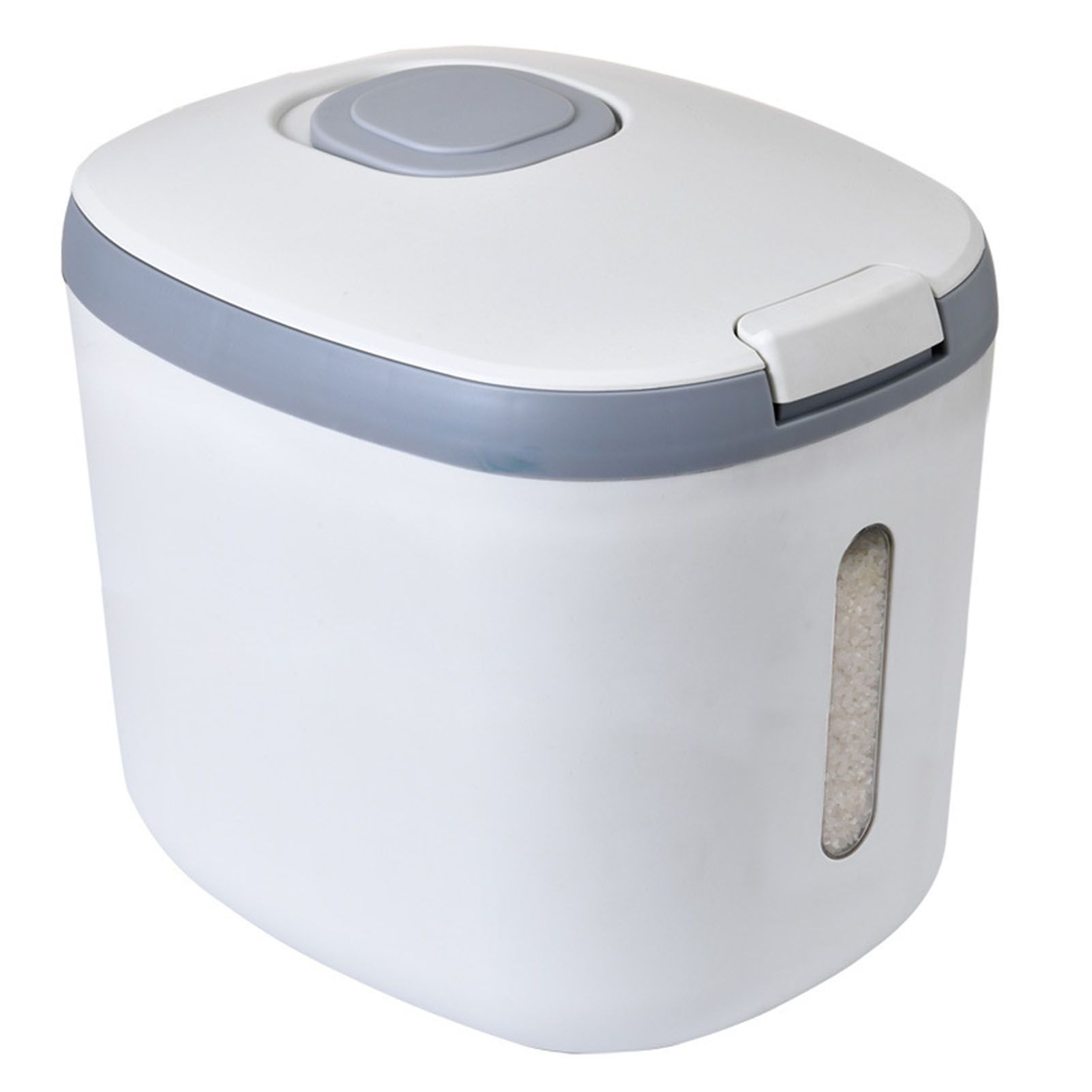 Rice Barrel Storage Box House Sealing Strong Bearing Plastic Flour Tank Can Kitchen Accessories Grey 10KG - Image 1