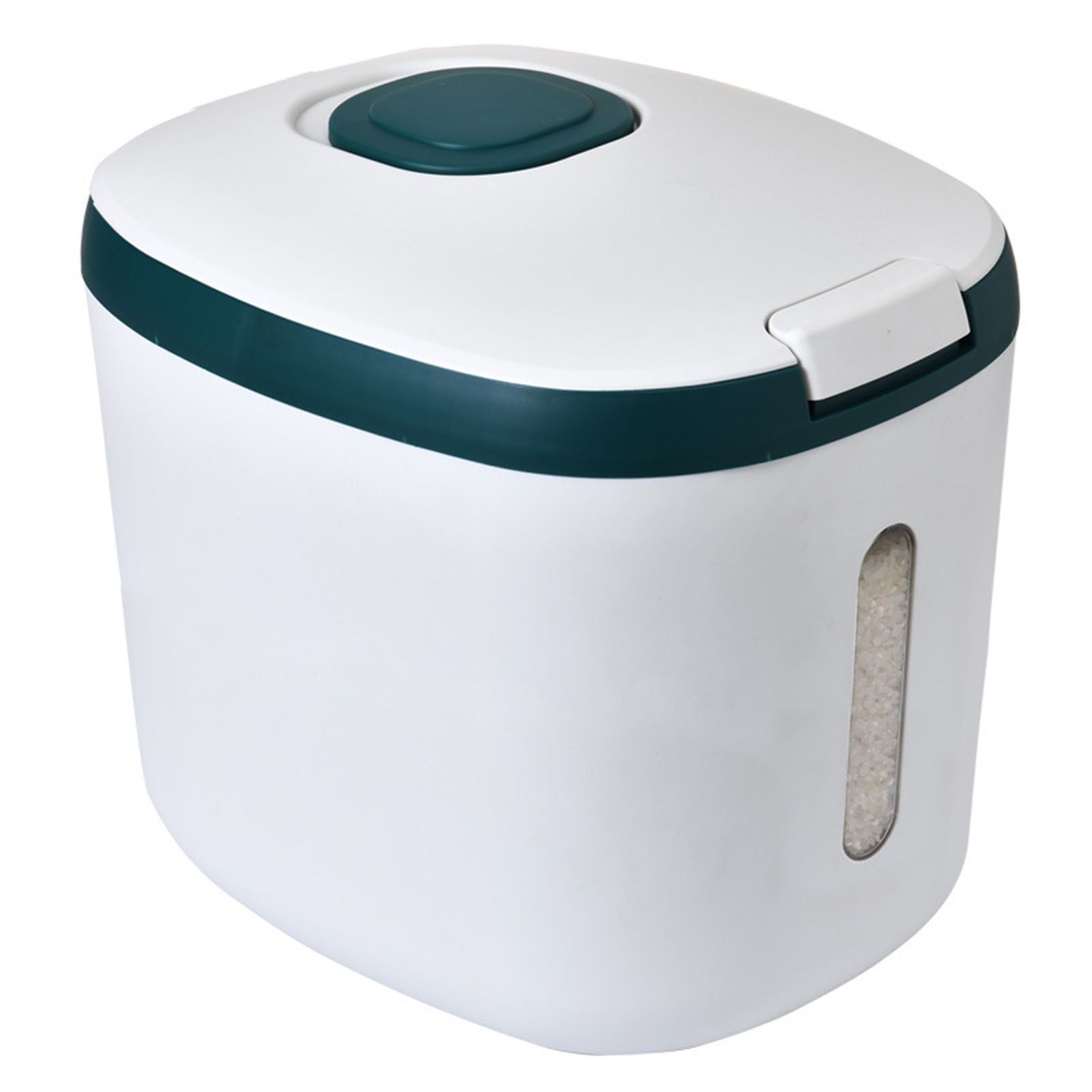 Rice Barrel Storage Box House Sealing Strong Bearing Plastic Flour Tank Can Kitchen Accessories Green 10KG - Image 1