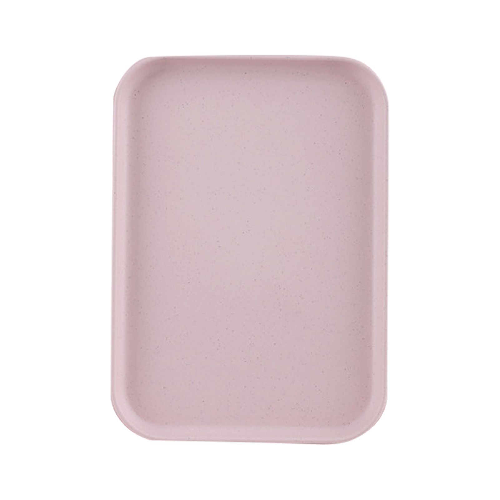 Kitchen Serving Tray Wheat Straw Rectangular Nordic Style Cupcake Fruit Snack Tea Tray for Home Office Restaurant Pink S (Approx. 25x17cm / 9.8x6.7in) - Image 1