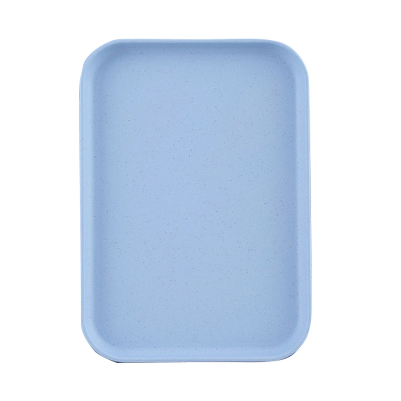 Kitchen Serving Tray Wheat Straw Rectangular Nordic Style Cupcake Fruit Snack Tea Tray for Home Office Restaurant Light Blue L (Approx. 38x27cm / 15.0x10.6in) - Image 1