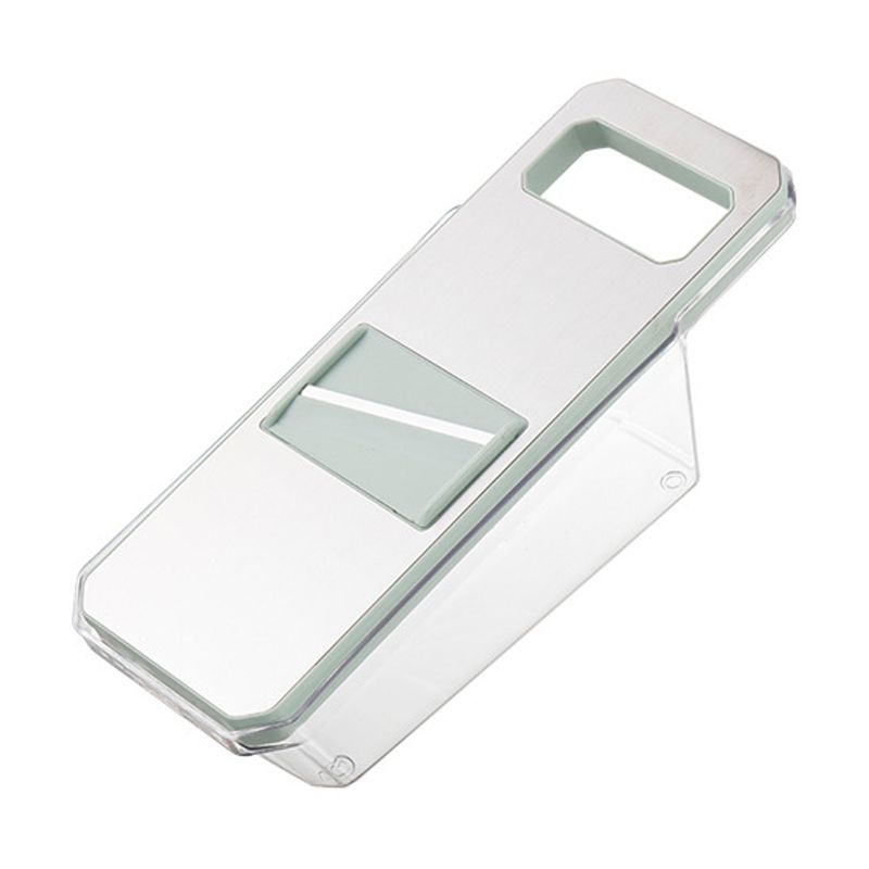 Multifunctional Vegetable Cutter Stainless Steel Household Manual Vegetable Chopper for Kitchen Mint Green, 6 Blades (Hand Protector, Storage Box) - Image 1