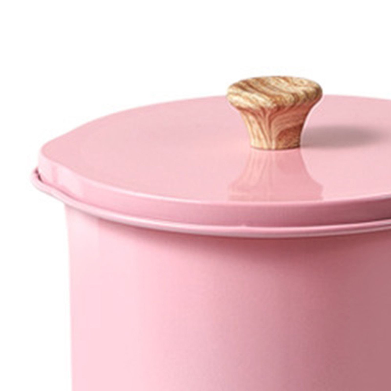 Oil Strainer Pot 1.4L Wood Grain Easy Operation No Rust Oil Storage Supplies Filter for Home Canteen Pink - Image 2