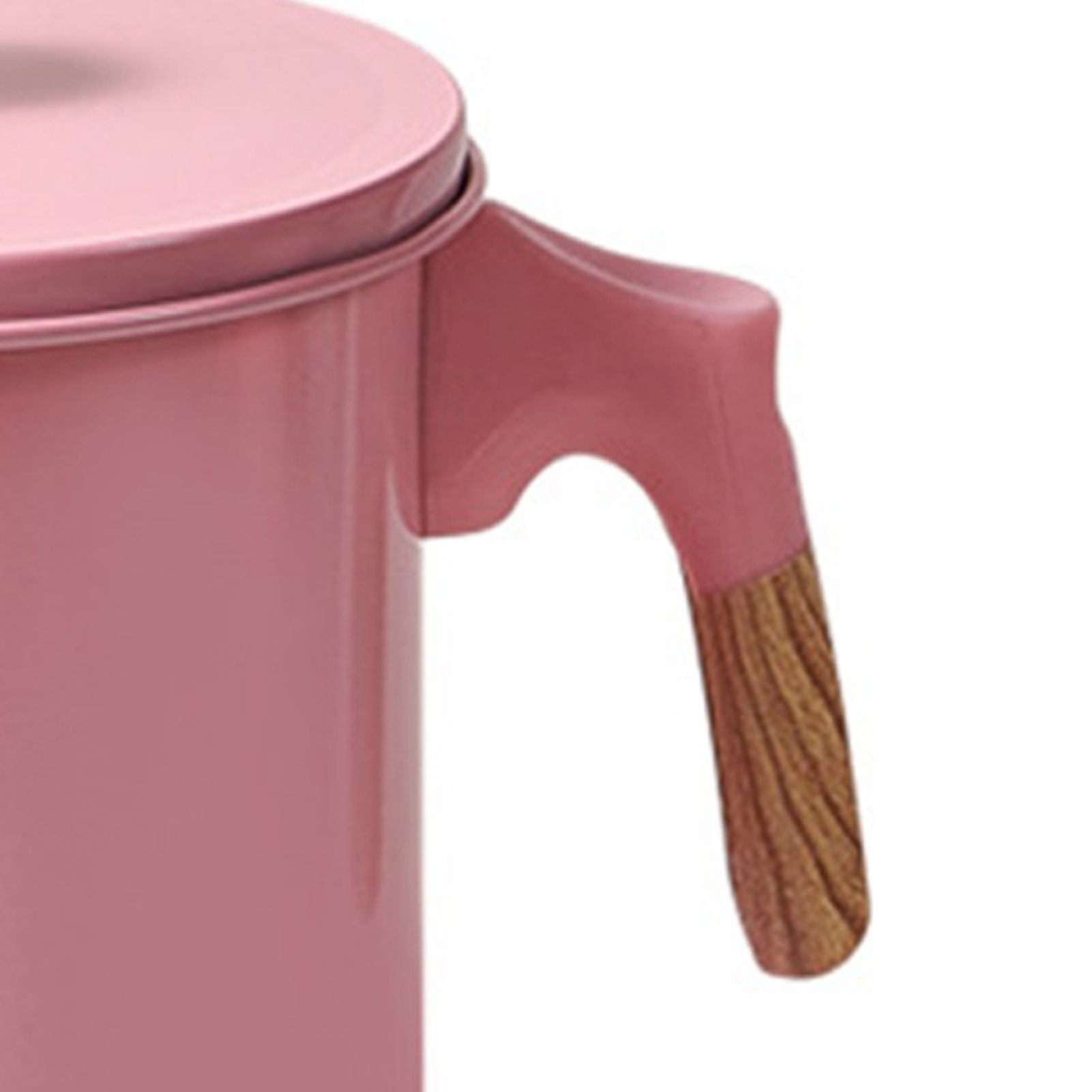 Oil Strainer Pot 1.4L Wood Grain Easy Operation No Rust Oil Storage Supplies Filter for Home Canteen Pink - Image 3