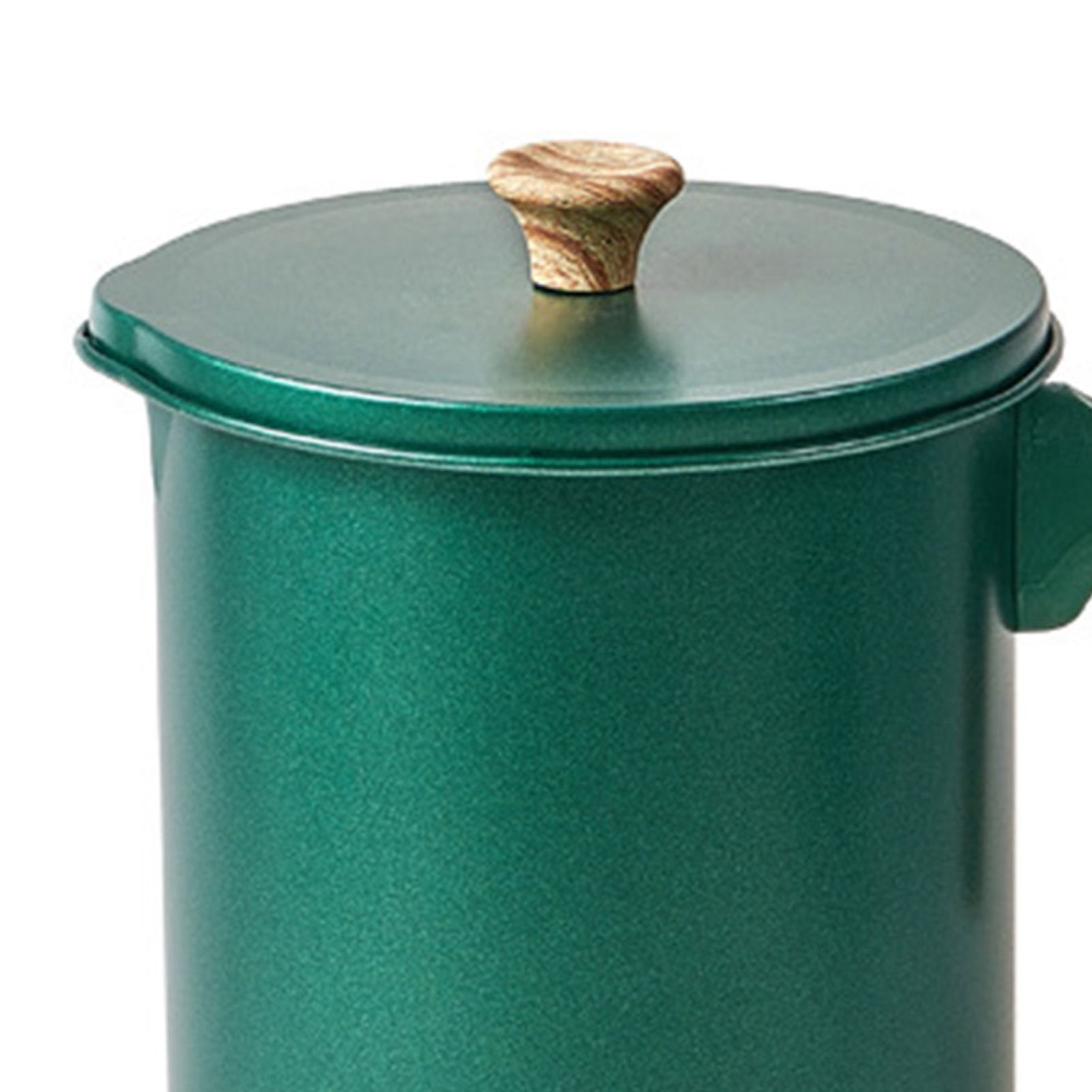 Oil Strainer Pot 1.4L Wood Grain Easy Operation No Rust Oil Storage Supplies Filter for Home Canteen Dark Green - Image 2