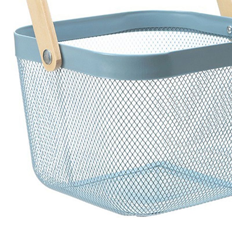 Fruit Colander Metal Material Comfortable Portable Handle Wear Resistant Practical Vegetable Drain Basket for Kitchen Blue - Image 4