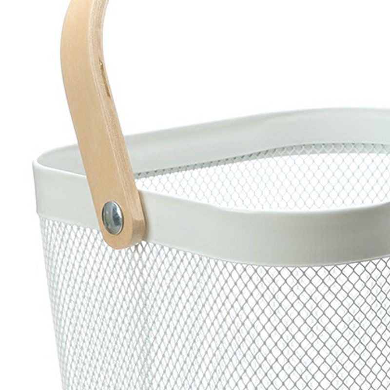 Fruit Colander Metal Material Comfortable Portable Handle Wear Resistant Practical Vegetable Drain Basket for Kitchen White - Image 2