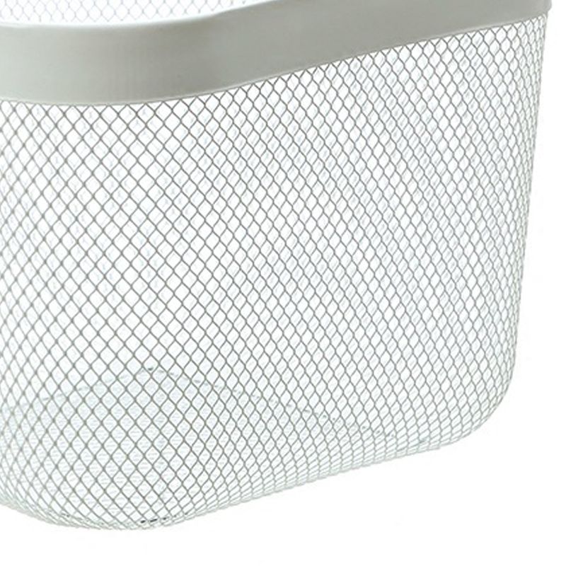 Fruit Colander Metal Material Comfortable Portable Handle Wear Resistant Practical Vegetable Drain Basket for Kitchen White - Image 5