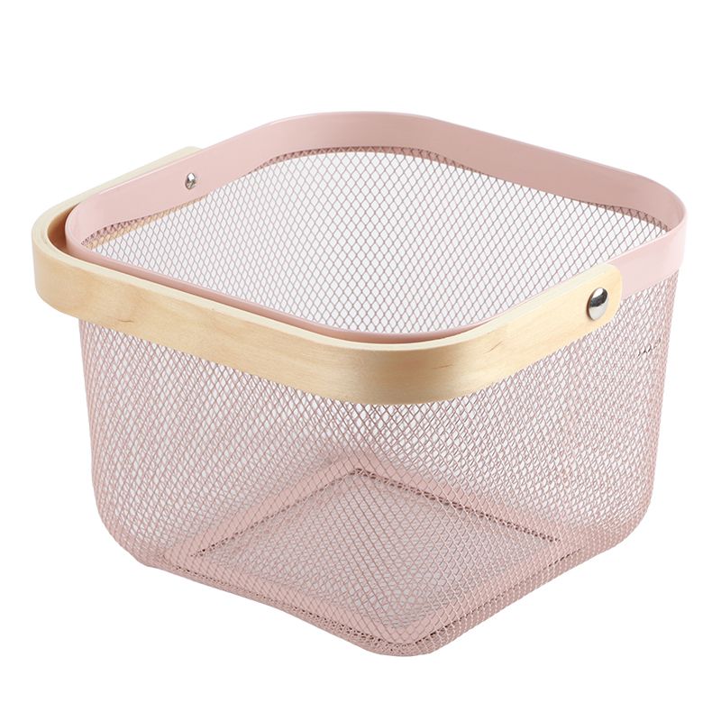 Fruit Colander Metal Material Comfortable Portable Handle Wear Resistant Practical Vegetable Drain Basket for Kitchen Pink - Image 4