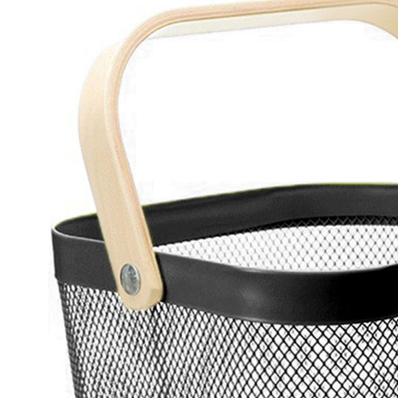 Fruit Colander Metal Material Comfortable Portable Handle Wear Resistant Practical Vegetable Drain Basket for Kitchen Black - Image 2