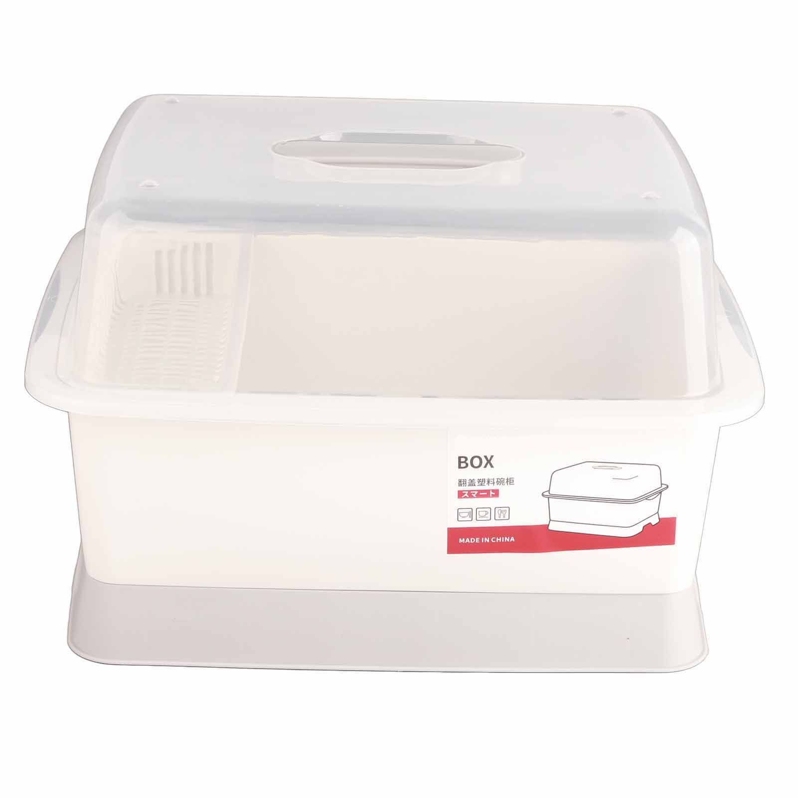 Dish Drainer Minimalist Dustproof Space Saving Dish Drying Bowl with Lid for Home Kitchen M - Image 1