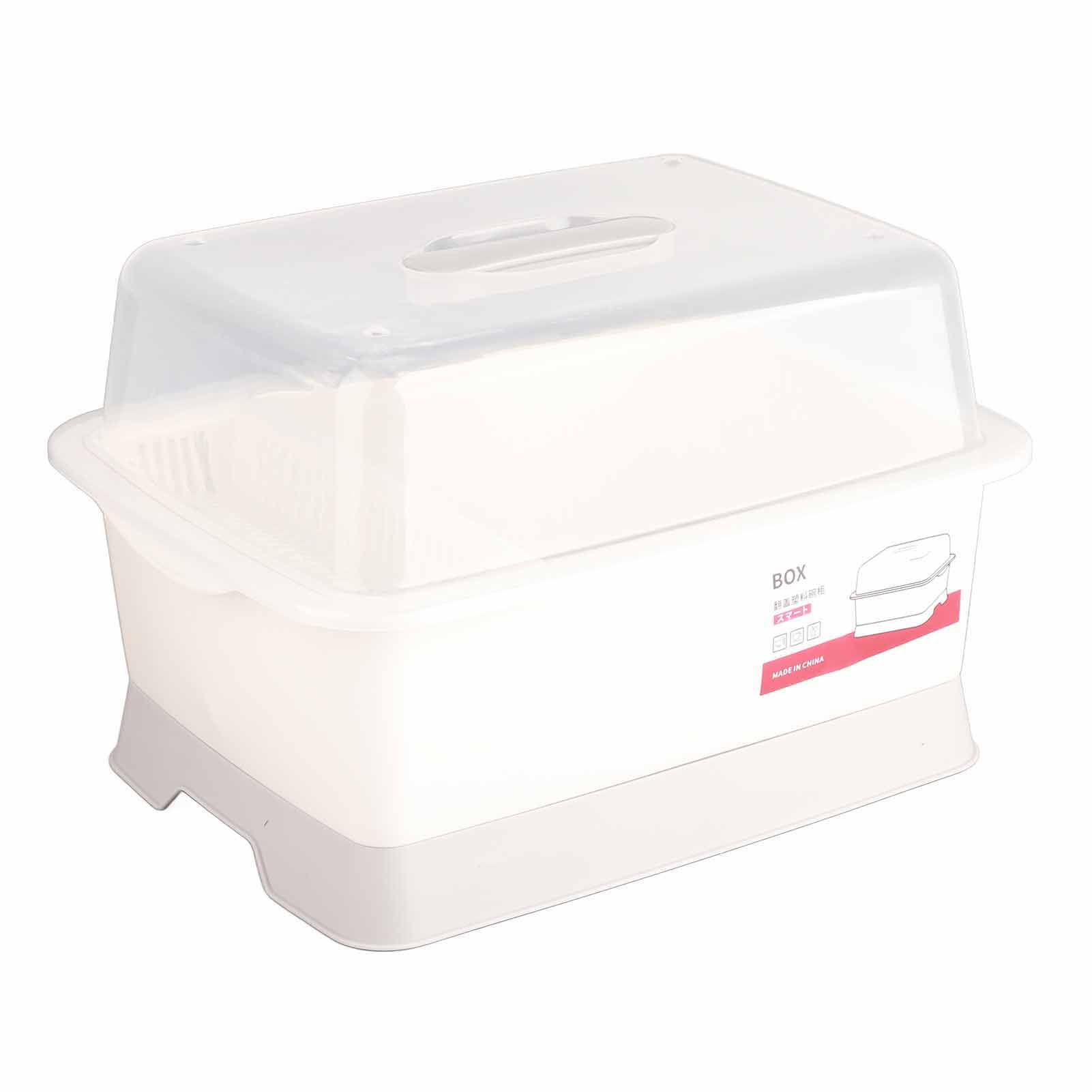 Dish Drainer Minimalist Dustproof Space Saving Dish Drying Bowl with Lid for Home Kitchen M - Image 2