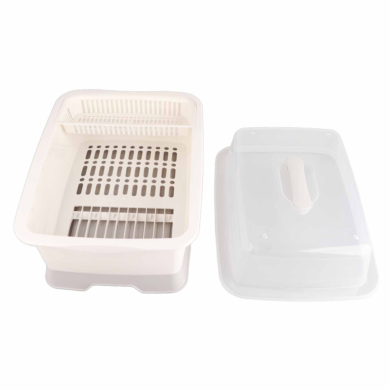 Dish Drainer Minimalist Dustproof Space Saving Dish Drying Bowl with Lid for Home Kitchen M - Image 4
