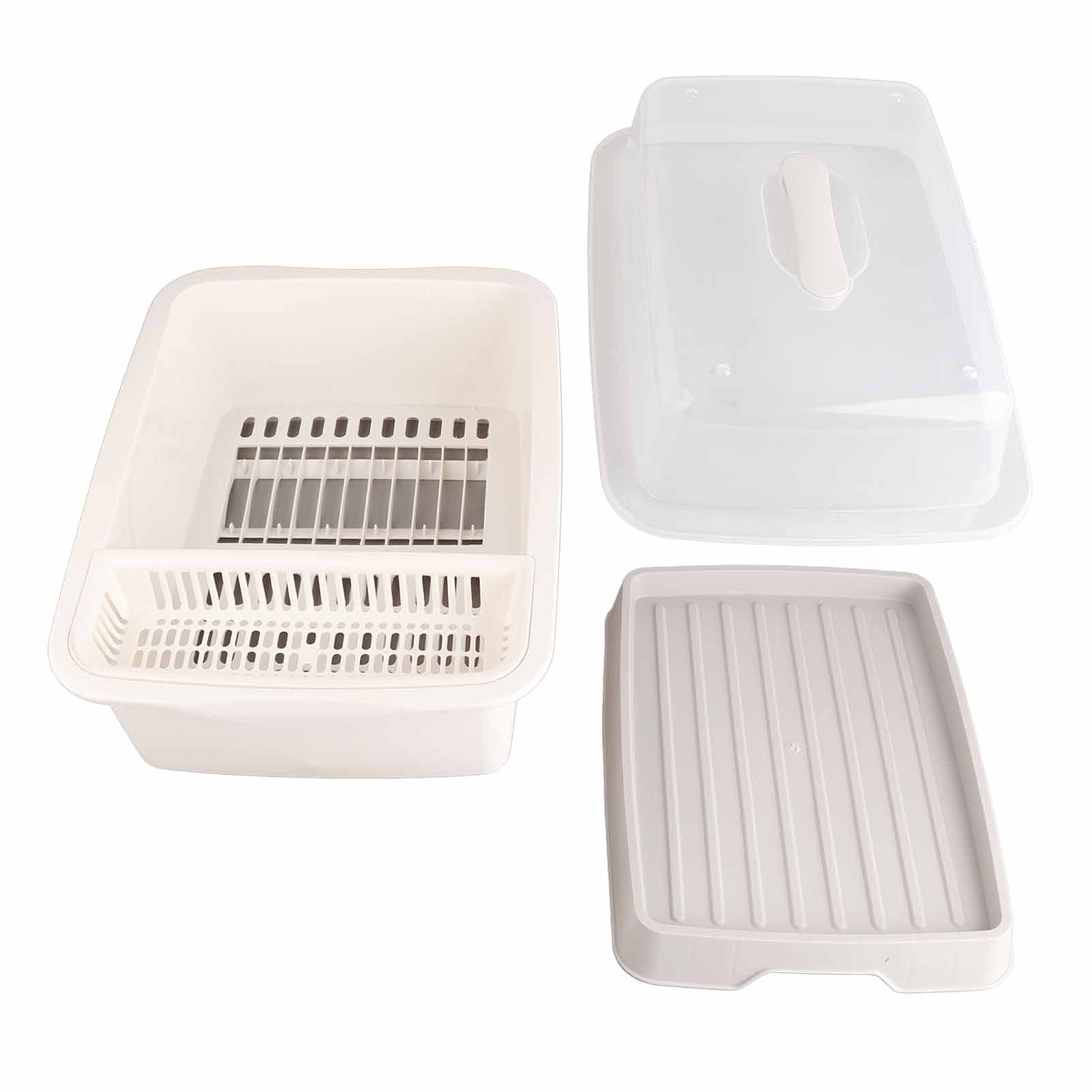 Dish Drainer Minimalist Dustproof Space Saving Dish Drying Bowl with Lid for Home Kitchen M - Image 5