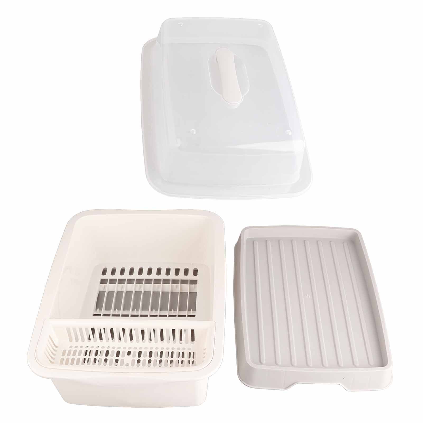 Dish Drainer Minimalist Dustproof Space Saving Dish Drying Bowl with Lid for Home Kitchen M - Image 8