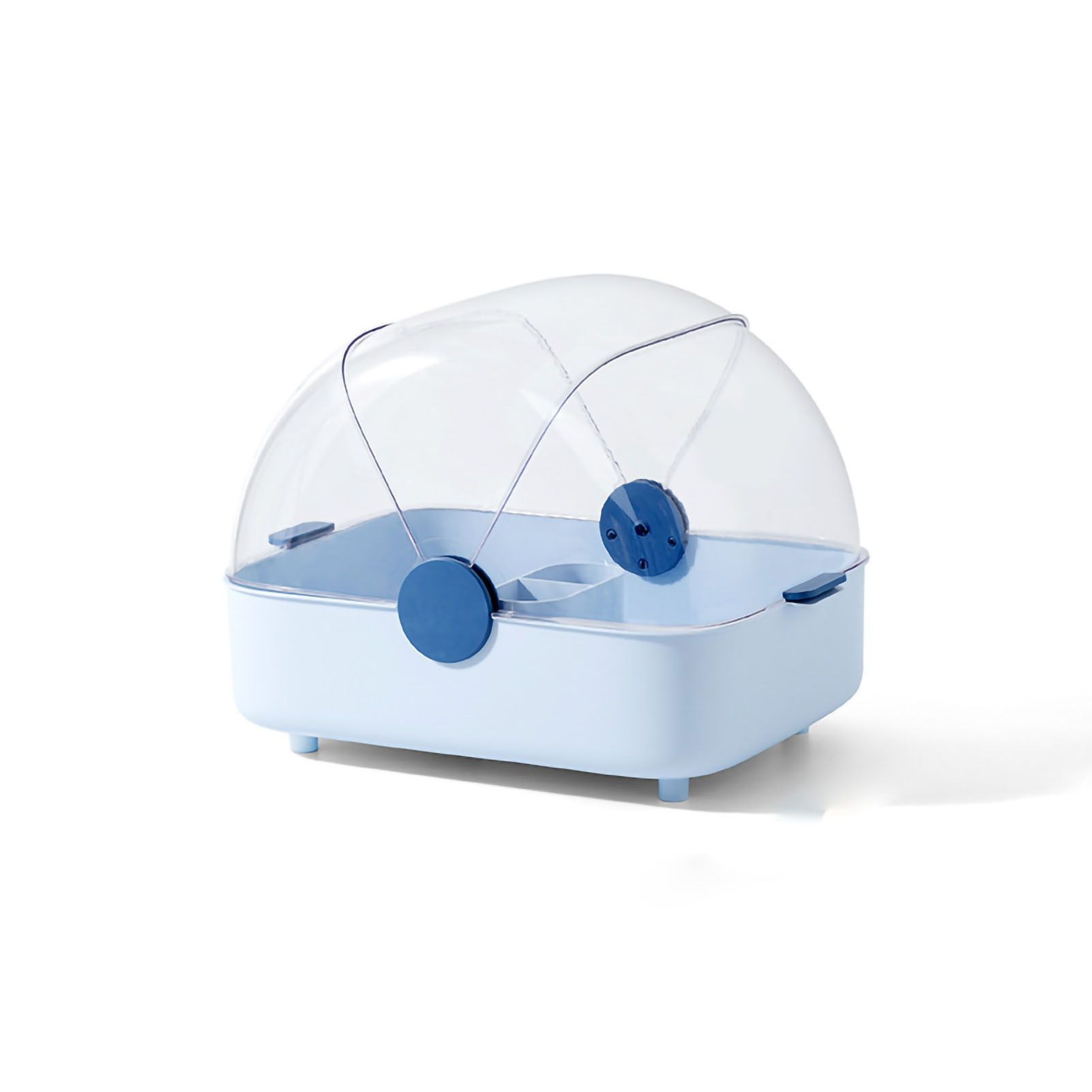 Tableware Storage Box Multifunctional Chopsticks Dishes Drying Box with Cover Kitchen Utensil Blue - Image 1